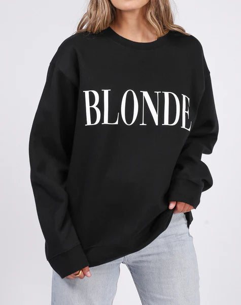 Brunette The Label Big Sister “BLONDE” Crew Neck Sweatshirt