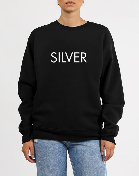 BRUNETTE the label  The "SILVER" Classic Crew Neck Sweatshirt | Black